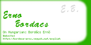 erno bordacs business card